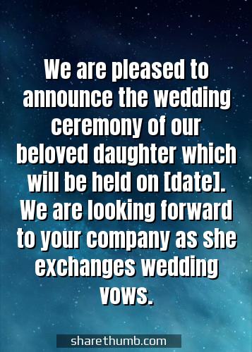 wedding invitation through message